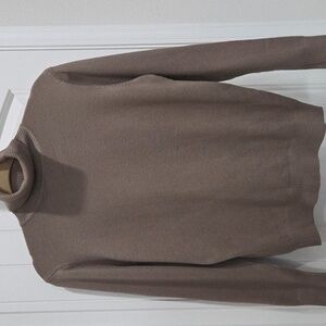 Cashmere Blend Womans Brown Sweater Turtleneck Size M